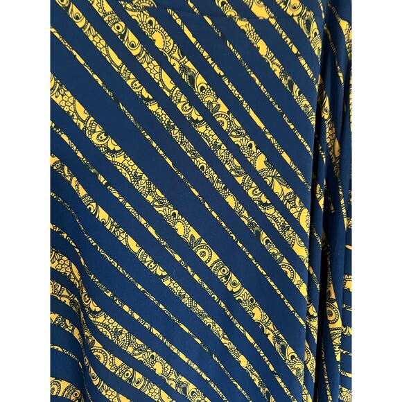 Lularoe Maxi Skirt Womens Medium Navy Blue Yellow Long Boho Stretchy Fall - Picture 5 of 7